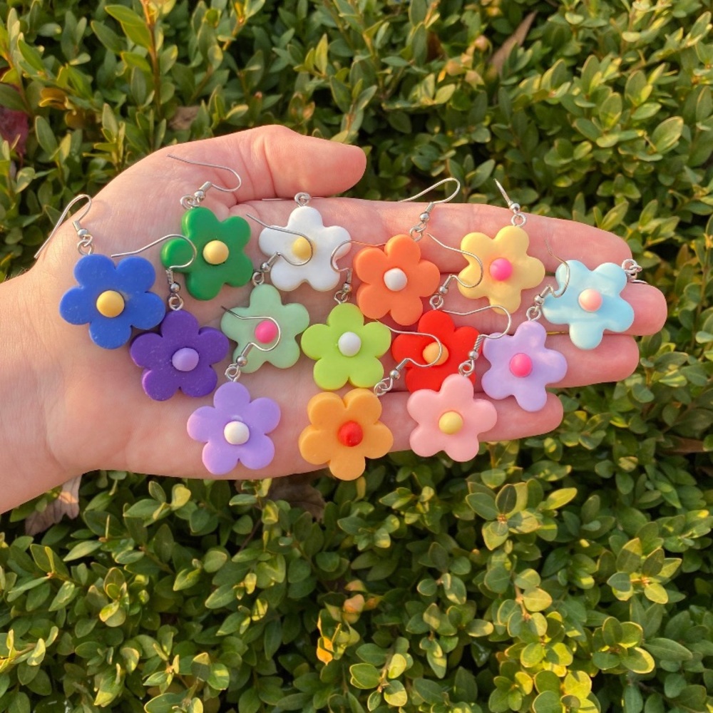 flower charm earrings